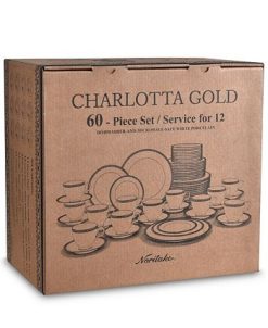 Noritake Charlotta Gold 60-PC Dinnerware Set, Service For 12 -VilleroyBoch shop 14863300 fpx