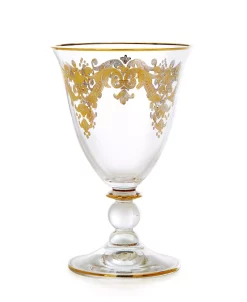 Classic Touch Water Glasses With 24k Gold Artwork - Set Of 6
