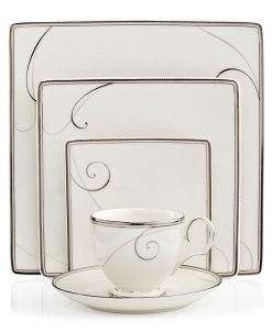 Noritake Dinnerware, Platinum Wave Square Collection