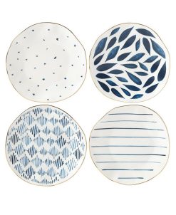 Lenox Blue Bay Set/4 Assorted Dessert Plates