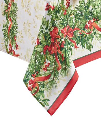 Holly Traditions Holiday Tablecloth - 60 X 120 Elrene Holly Traditions Holiday Tablecloth - 60 X 120 -VilleroyBoch shop