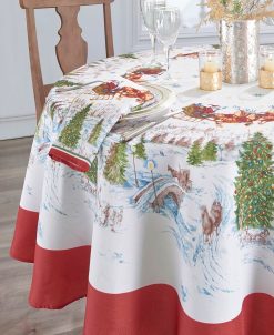 Elrene Santa's Snowy Sleighride Tablecloth - 70 -VilleroyBoch shop 15609885 fpx