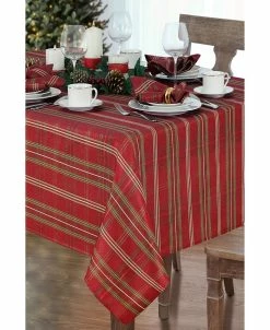 Elrene Shimmering Plaid Tablecloth - 60 X 84 Oval