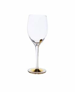 Classic Touch Set Of 6 Water Glasses With Gold Tone Reflection