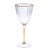 Classic Touch Set Of 6 Straight Line Textured Wine Glasses With Vivid Gold Tone Stem And Rim 2 Classic Touch Set Of 6 Straight Line Textured Wine Glasses With Vivid Gold Tone Stem And Rim -VilleroyBoch shop 15657063 fpx