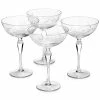 Hotel Collection Etched Floral Coupe Glasses, Set Of 4, Created For Macy's