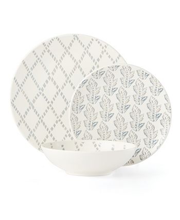 Lenox Textured Neutrals Lattice/Leaf 12-PC Dinnerware Set, Service For 4 4 Lenox Textured Neutrals Lattice/Leaf 12-PC Dinnerware Set, Service For 4 - Image 2