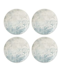 Lenox Textured Neutrals Floral Accent Plates Set/4