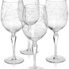 Hotel Collection Etched Floral Wine Glasses, Set Of 4, Created For Macy's
