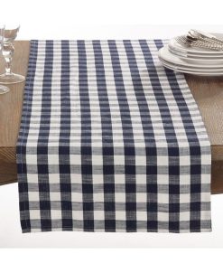 Saro Lifestyle Gingham Design Runner
