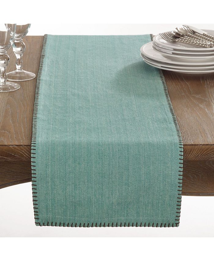 Saro Lifestyle Celena Collection Whip Stitched Design Cotton Table Runner 6 Saro Lifestyle Celena Collection Whip Stitched Design Cotton Table Runner - Image 4