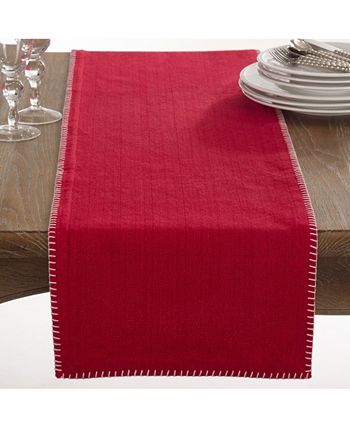 Saro Lifestyle Celena Collection Whip Stitched Design Cotton Table Runner 8 Saro Lifestyle Celena Collection Whip Stitched Design Cotton Table Runner - Image 6