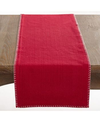 Saro Lifestyle Celena Collection Whip Stitched Design Cotton Table Runner 9 Saro Lifestyle Celena Collection Whip Stitched Design Cotton Table Runner - Image 7