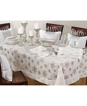 Saro Lifestyle Table Runner With Burnout Snowflake Design 5 Saro Lifestyle Table Runner With Burnout Snowflake Design - Image 3