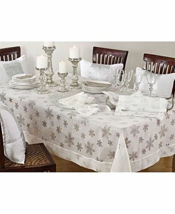 Saro Lifestyle Table Runner With Burnout Snowflake Design - Image 3