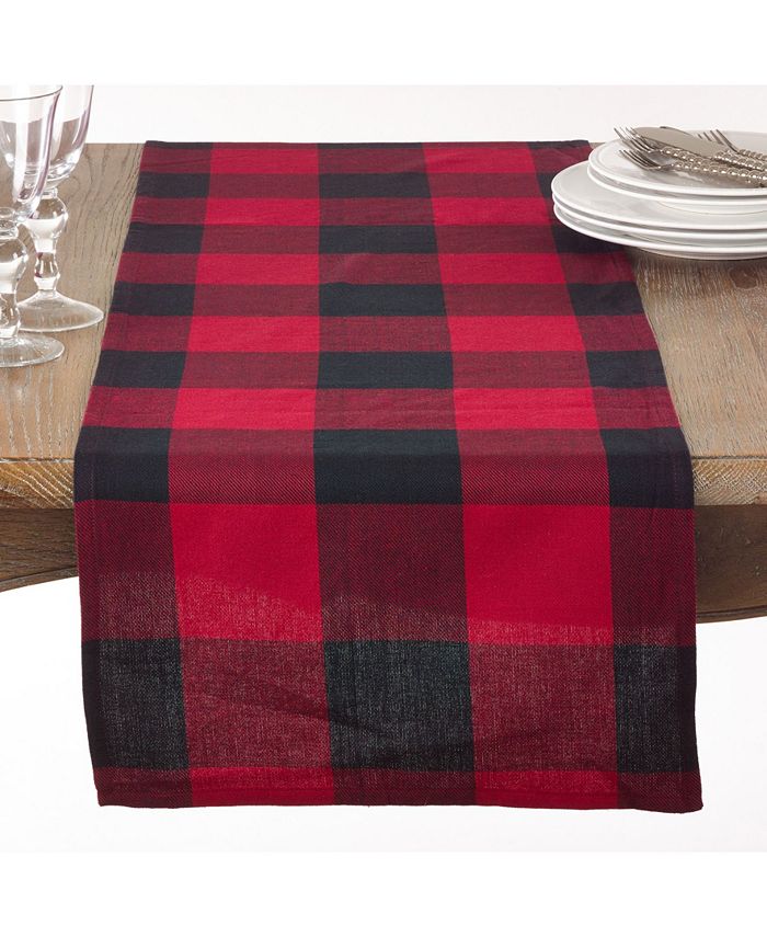 Cotton Table Runner With Buffalo Plaid Pattern, 16 X 72 Saro Lifestyle Cotton Table Runner With Buffalo Plaid Pattern, 16 X 72 -VilleroyBoch shop