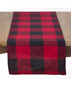 Saro Lifestyle Cotton Table Runner With Buffalo Plaid Pattern, 16 X 72