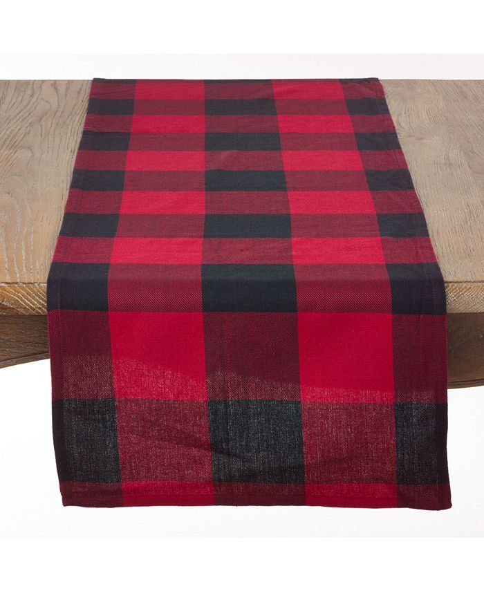 Cotton Table Runner With Buffalo Plaid Pattern, 16 X 72 Saro Lifestyle Cotton Table Runner With Buffalo Plaid Pattern, 16 X 72 -VilleroyBoch shop