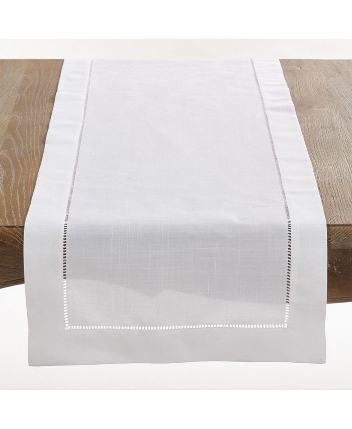 Saro Lifestyle Classic Hemstitch Border Table Runner, 16 X 90 3 Saro Lifestyle Classic Hemstitch Border Table Runner, 16 X 90