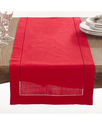 Saro Lifestyle Classic Hemstitch Border Table Runner, 16 X 120 4 Saro Lifestyle Classic Hemstitch Border Table Runner, 16 X 120 - Image 2