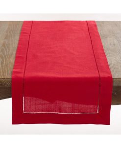 Saro Lifestyle Classic Hemstitch Border Table Runner, 16 X 120
