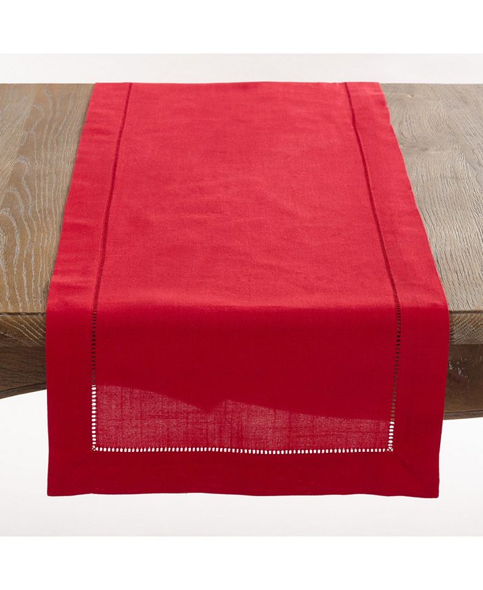 Saro Lifestyle Classic Hemstitch Border Table Runner, 16 X 120 3 Saro Lifestyle Classic Hemstitch Border Table Runner, 16 X 120