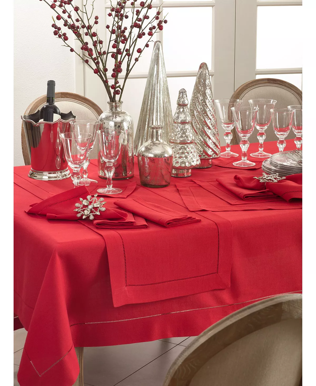 Saro Lifestyle Classic Hemstitch Border Table Runner, 16 X 120 6 Saro Lifestyle Classic Hemstitch Border Table Runner, 16 X 120 - Image 4