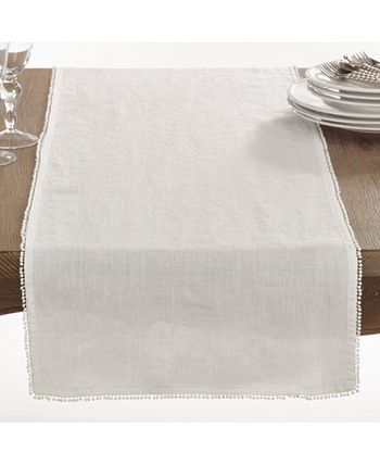Pom Pom Design Linen Dining Room Table Runner Saro Lifestyle Pom Pom Design Linen Dining Room Table Runner -VilleroyBoch shop 16073168 fpx 1