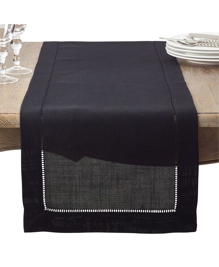 Saro Lifestyle Classic Hemstitch Border Table Runner, 16 X 72 4 Saro Lifestyle Classic Hemstitch Border Table Runner, 16 X 72 - Image 2