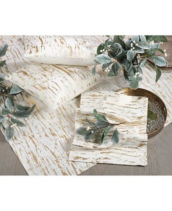 Saro Lifestyle Distressed Foil Metallic Design Glam Cotton Table Runner 5 Saro Lifestyle Distressed Foil Metallic Design Glam Cotton Table Runner - Image 3