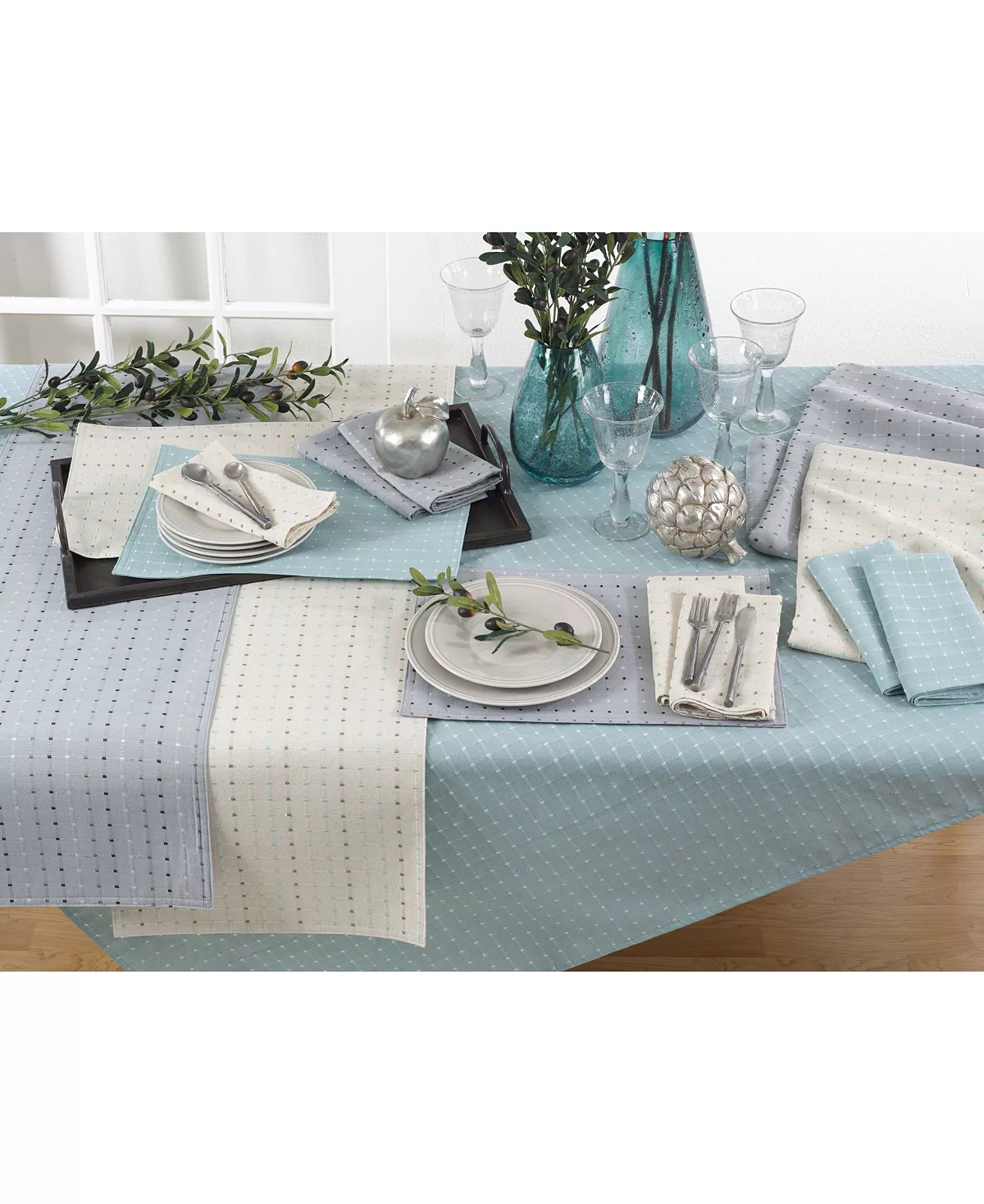 Saro Lifestyle Quare Stitched Tablecloth 7 Saro Lifestyle Quare Stitched Tablecloth - Image 5