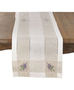 Saro Lifestyle Vender Embroidery Hemstitch Runner
