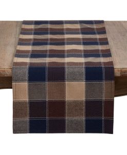 Saro Lifestyle Ched Plaid Cotton Blend Table Runner