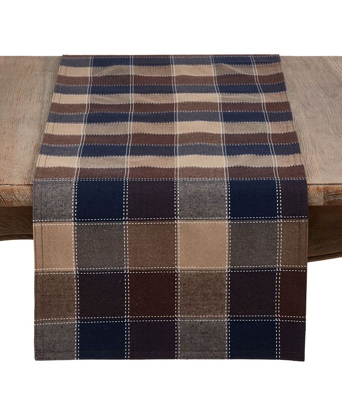 Saro Lifestyle Ched Plaid Cotton Blend Table Runner 3 Saro Lifestyle Ched Plaid Cotton Blend Table Runner