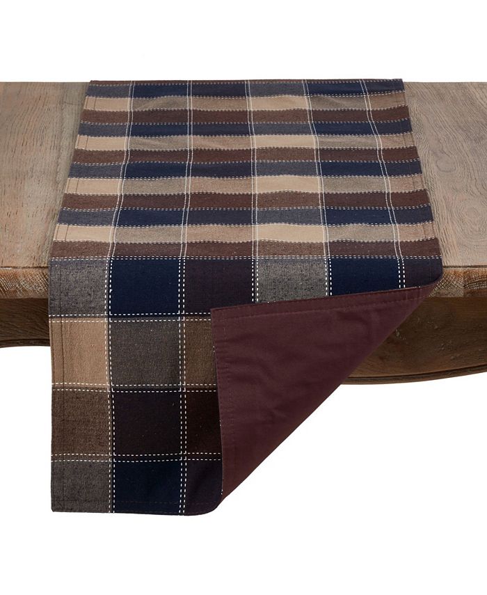 Saro Lifestyle Ched Plaid Cotton Blend Table Runner 4 Saro Lifestyle Ched Plaid Cotton Blend Table Runner - Image 2