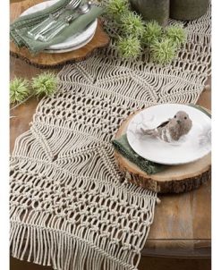 Saro Lifestyle Cotton Table Runner With Macramé Design 8 Saro Lifestyle Cotton Table Runner With Macramé Design -VilleroyBoch shop 16073938 fpx