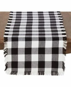 Saro Lifestyle Cotton Runner With Buffalo Plaid And Fringe Design, 16 X 72