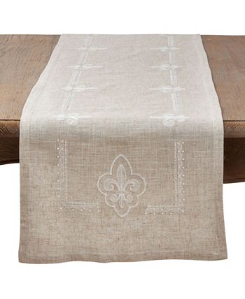 Saro Lifestyle Embroidered Runner With Fleur-De-Lis Design 7 Saro Lifestyle Embroidered Runner With Fleur-De-Lis Design - Image 5