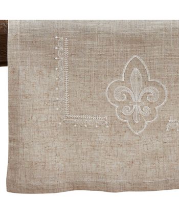 Saro Lifestyle Embroidered Runner With Fleur-De-Lis Design 9 Saro Lifestyle Embroidered Runner With Fleur-De-Lis Design - Image 7