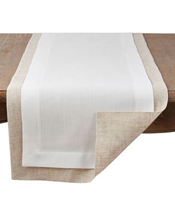 Double Layer Table Runner With Thick Border Design Saro Lifestyle Double Layer Table Runner With Thick Border Design -VilleroyBoch shop