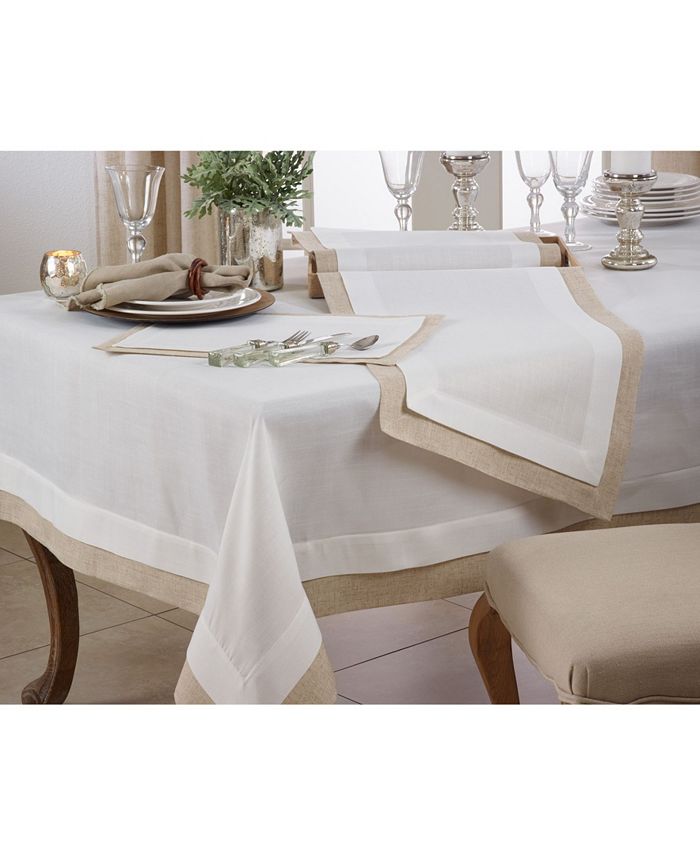 Double Layer Table Runner With Thick Border Design Saro Lifestyle Double Layer Table Runner With Thick Border Design -VilleroyBoch shop