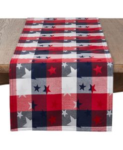 Saro Lifestyle Checkered Tablecloth With Stars Design