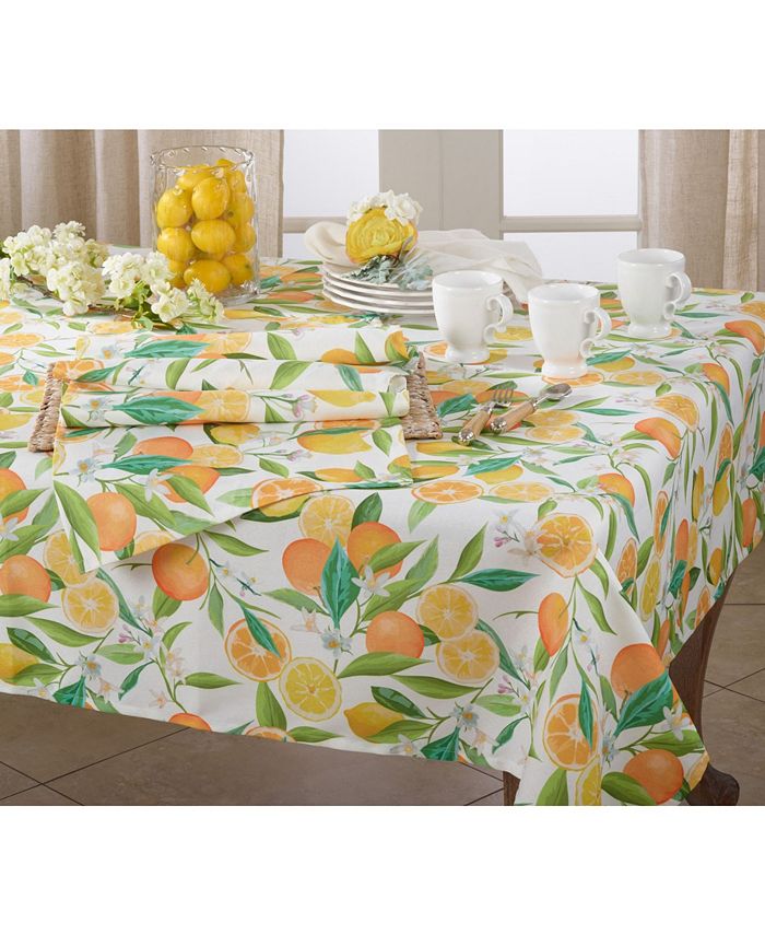 Saro Lifestyle Table Runner With Lemon Orange Print 6 Saro Lifestyle Table Runner With Lemon Orange Print - Image 4