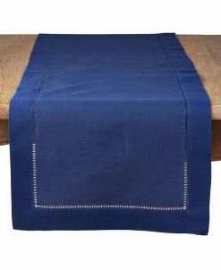Saro Lifestyle Classic Hemstitch Border Table Runner, 16 X 90
