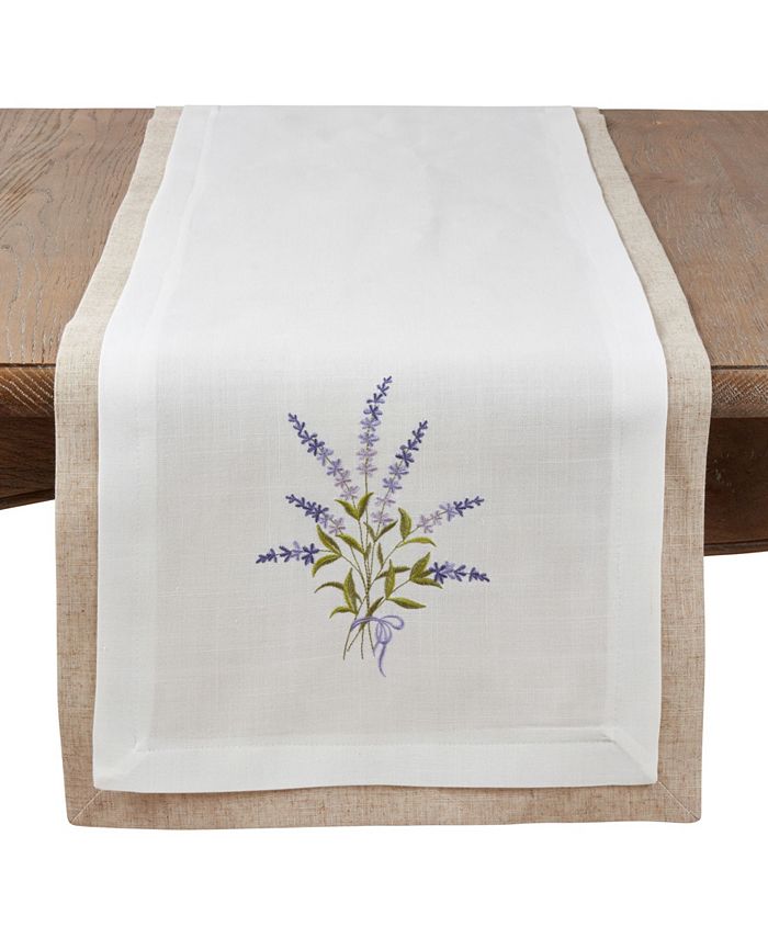 Saro Lifestyle Double Layer Table Runner With Lavender Design 3 Saro Lifestyle Double Layer Table Runner With Lavender Design
