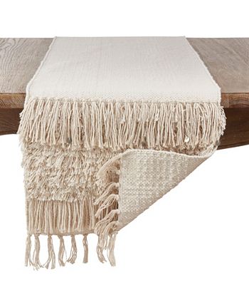 Saro Lifestyle Cotton Table Runner With Sequin Moroccan Design 4 Saro Lifestyle Cotton Table Runner With Sequin Moroccan Design - Image 2