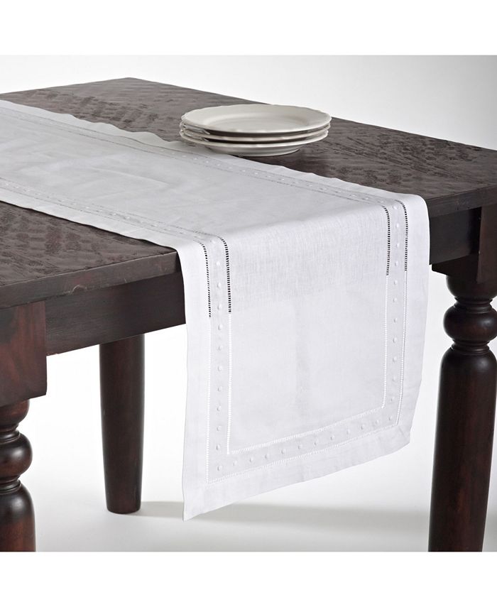 Embroidered And Hemstitched Table Runner, 16 X 54 Saro Lifestyle Embroidered And Hemstitched Table Runner, 16 X 54 -VilleroyBoch shop