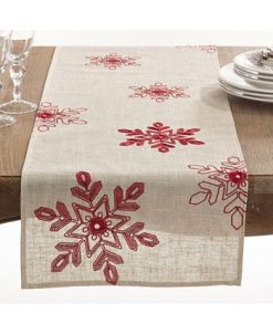 Saro Lifestyle Nivalis Collection Snowflake Design Runner -VilleroyBoch shop 16216744 fpx