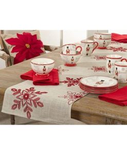 Saro Lifestyle Nivalis Collection Snowflake Design Runner -VilleroyBoch shop 16216746 fpx