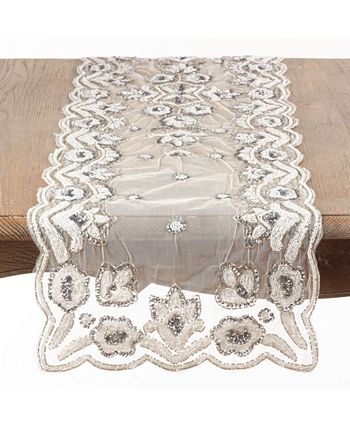 Hand-Beaded Table Runner Saro Lifestyle Hand-Beaded Table Runner -VilleroyBoch shop